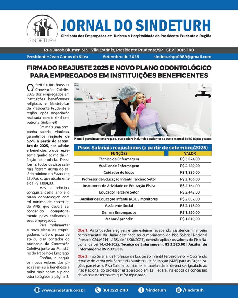 Jornal do SINDETURH - Instituicoes Beneficentes 2025-001